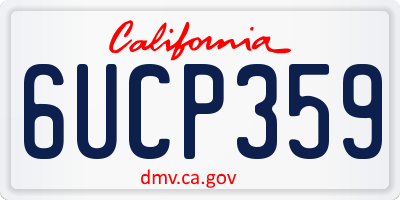 CA license plate 6UCP359