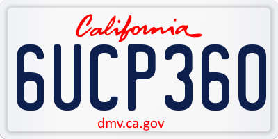 CA license plate 6UCP360