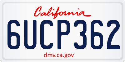 CA license plate 6UCP362