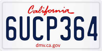 CA license plate 6UCP364