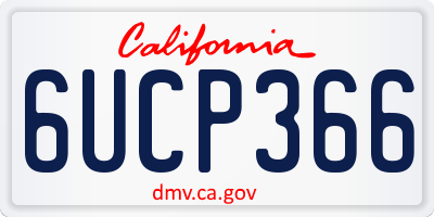 CA license plate 6UCP366