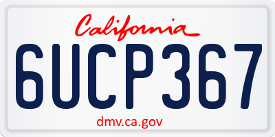 CA license plate 6UCP367