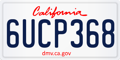 CA license plate 6UCP368