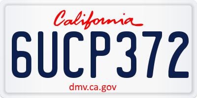CA license plate 6UCP372