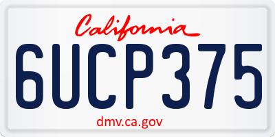 CA license plate 6UCP375