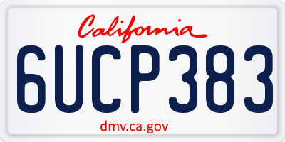 CA license plate 6UCP383