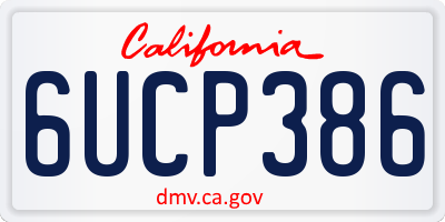 CA license plate 6UCP386