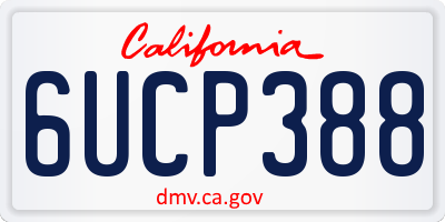 CA license plate 6UCP388