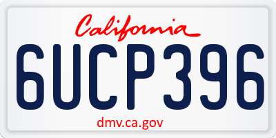 CA license plate 6UCP396
