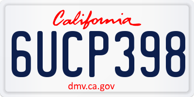 CA license plate 6UCP398