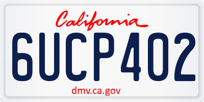 CA license plate 6UCP402