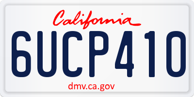 CA license plate 6UCP410