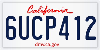 CA license plate 6UCP412
