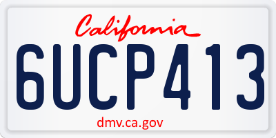 CA license plate 6UCP413