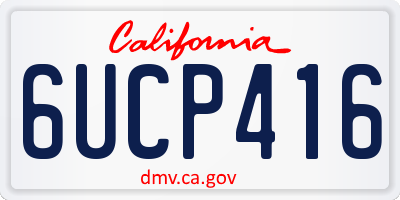CA license plate 6UCP416