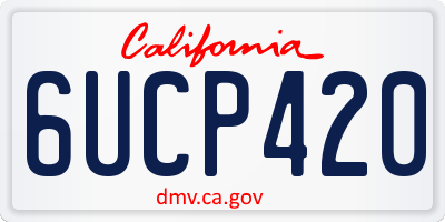 CA license plate 6UCP420