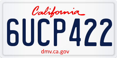 CA license plate 6UCP422