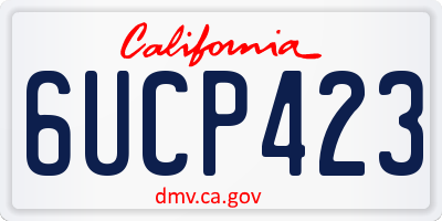 CA license plate 6UCP423
