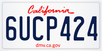 CA license plate 6UCP424