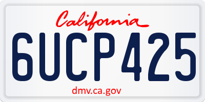 CA license plate 6UCP425