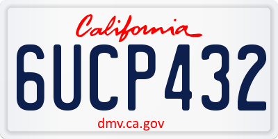 CA license plate 6UCP432