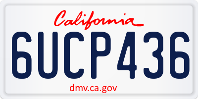 CA license plate 6UCP436