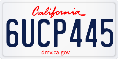 CA license plate 6UCP445