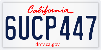 CA license plate 6UCP447