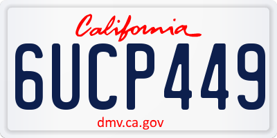 CA license plate 6UCP449