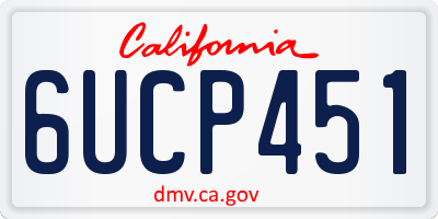 CA license plate 6UCP451