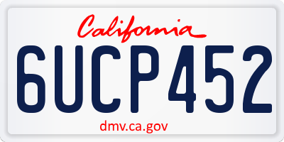 CA license plate 6UCP452