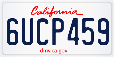 CA license plate 6UCP459