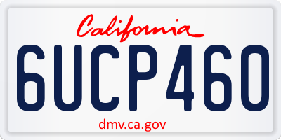 CA license plate 6UCP460