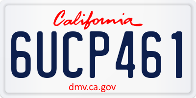 CA license plate 6UCP461