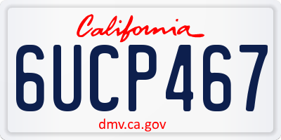 CA license plate 6UCP467