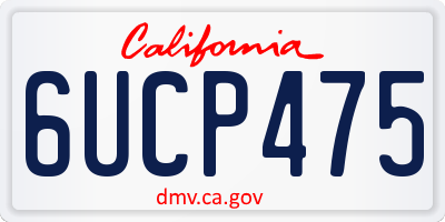 CA license plate 6UCP475