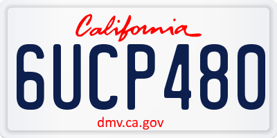 CA license plate 6UCP480