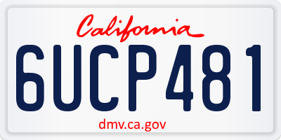 CA license plate 6UCP481
