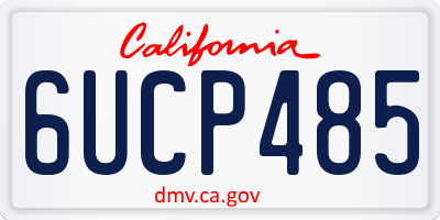 CA license plate 6UCP485