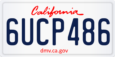 CA license plate 6UCP486