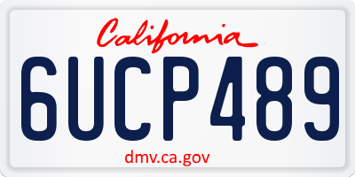 CA license plate 6UCP489
