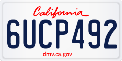 CA license plate 6UCP492