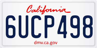 CA license plate 6UCP498