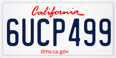 CA license plate 6UCP499