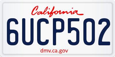 CA license plate 6UCP502
