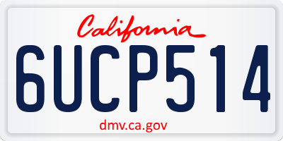 CA license plate 6UCP514