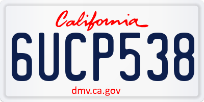 CA license plate 6UCP538