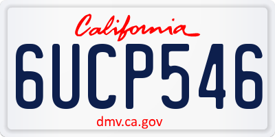 CA license plate 6UCP546