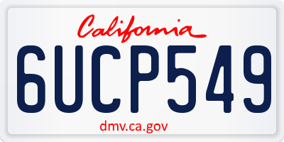 CA license plate 6UCP549