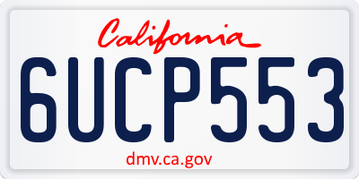 CA license plate 6UCP553
